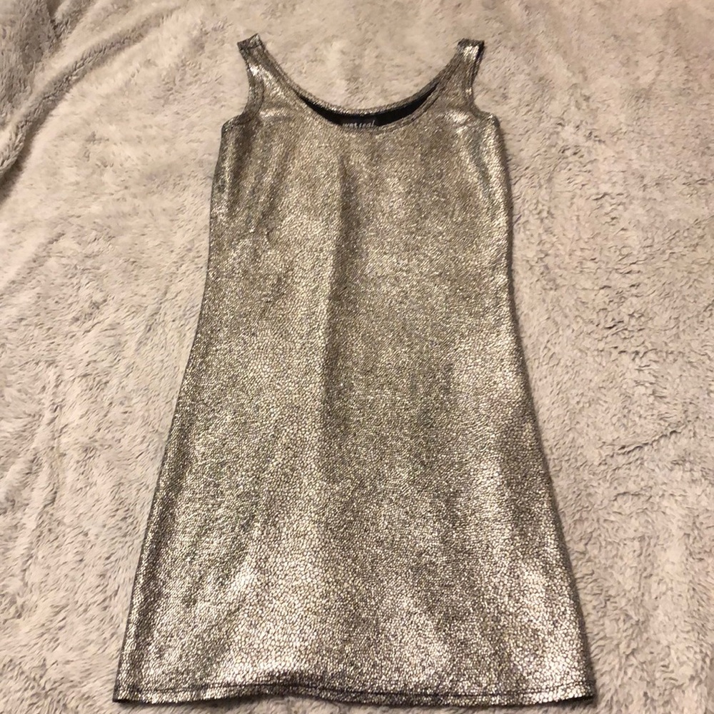 Silver mini dress